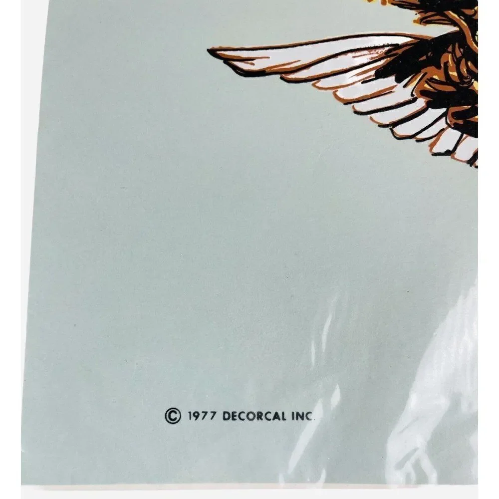 NOS Vintage 1977 Decorcal Transfer Decal Eagle Motorcycle Man Cave Kitschy Craft